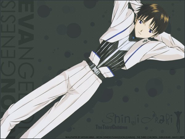 Anime picture 1600x1200 with neon genesis evangelion gainax ikari shinji fukano youichi single boy
