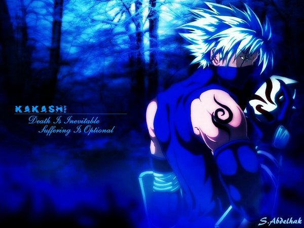 Anime picture 1024x768 with naruto studio pierrot naruto (series) hatake kakashi single short hair red eyes bare shoulders holding signed looking away silver hair upper body profile tattoo character names scar winter snow muscle