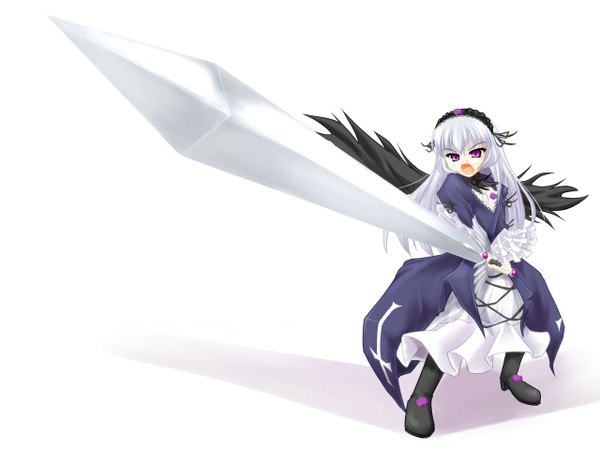 Anime picture 1280x960 with rozen maiden suigintou white background sword tagme