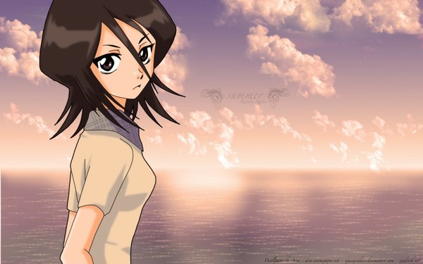 Anime picture 1440x900 with bleach studio pierrot kuchiki rukia wide image