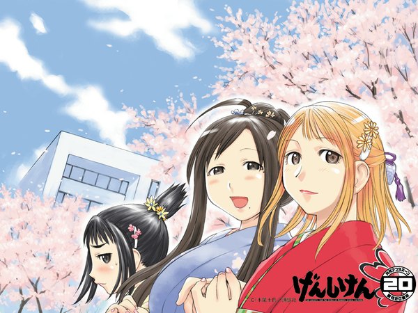 Anime picture 1024x768 with genshiken afternoon (magazine) arms corporation oono kanako kasukabe saki ogiue chika kio shimoku girl