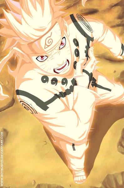 Anime picture 1954x2960 with naruto studio pierrot naruto (series) uzumaki naruto boybushin single tall image highres short hair open mouth blonde hair red eyes from above coloring facial mark whisker markings angry jinchuriki boy vest