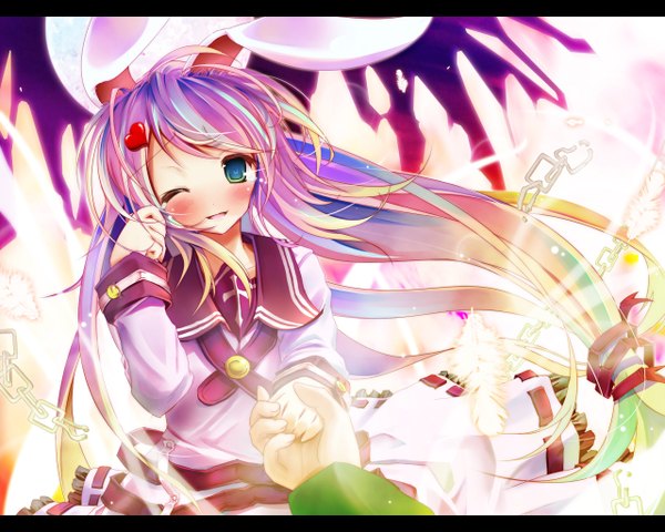 Anime picture 1280x1024 with touhou reisen udongein inaba scarlet (studioscr) bunny ears bunny girl girl serafuku