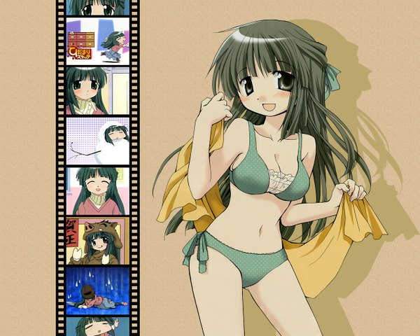 Anime picture 1280x1024 with hidamari sketch shaft (studio) yoshinoya light erotic swimsuit bikini tagme