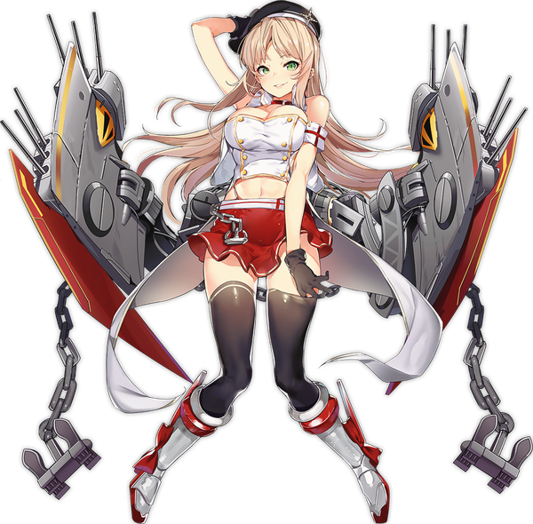 Anime picture 1024x1008 with azur lane fiji (azur lane) yuran (cozyquilt) single long hair looking at viewer blush fringe breasts light erotic blonde hair smile large breasts bare shoulders green eyes payot full body parted lips arm up mole