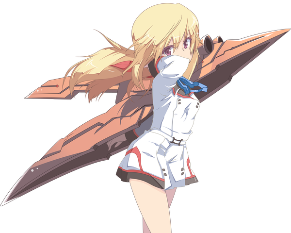 Anime picture 4000x3200 with infinite stratos 8bit charles dunois single long hair highres blonde hair red eyes purple eyes absurdres transparent background vector girl uniform school uniform