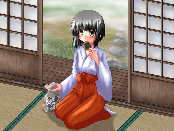 Anime picture 1600x1200 with original highres japanese clothes miko misana