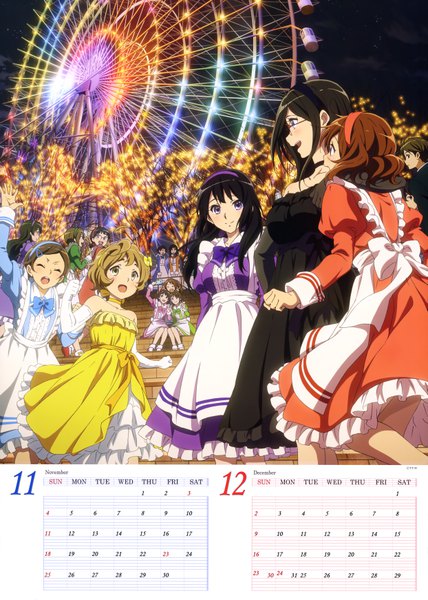 Anime picture 4969x6962 with hibike! euphonium kyoto animation tagme (character) kousaka reina oumae kumiko tanaka asuka katou hazuki kawashima sapphire long hair tall image highres short hair open mouth black hair brown hair standing sitting purple eyes multiple girls brown eyes