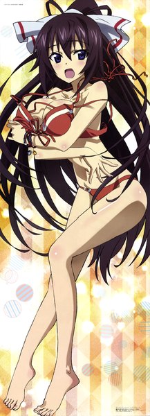 Anime picture 4363x12050 with infinite stratos megami magazine 8bit shinonono houki long hair tall image blush highres breasts open mouth blue eyes light erotic absurdres purple hair ponytail official art legs incredibly absurdres girl bow