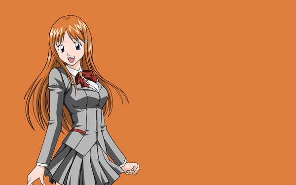 Anime picture 2560x1600 with bleach studio pierrot inoue orihime highres wide image orange background