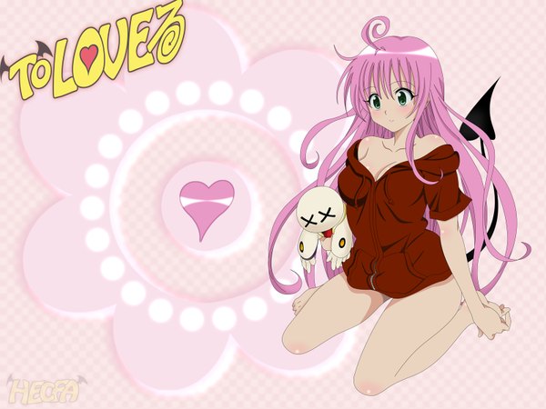 Anime picture 1600x1200 with toloveru xebec lala satalin deviluke light erotic cleavage tail
