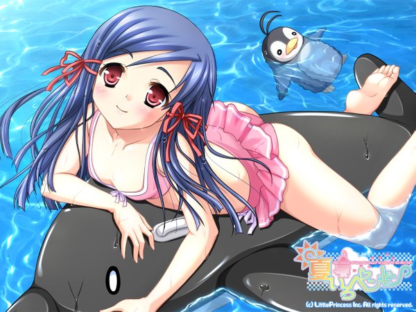 Anime picture 1365x1024 with natsuiro penguin galge.com ninoko light erotic girl swimsuit