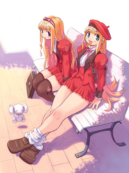 Anime picture 1118x1500 with nomura ryouji tall image thighhighs serafuku loafers tagme