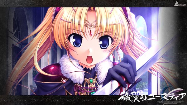 Anime picture 1920x1080 with aiyoku no eustia licia de novus yurii long hair highres open mouth blue eyes blonde hair wide image twintails game cg girl