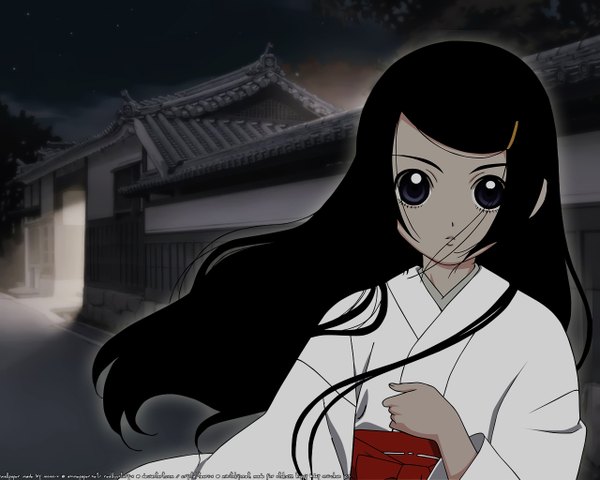 Anime picture 1280x1024 with ghost hound production i.g komagusu miyako japanese clothes miko