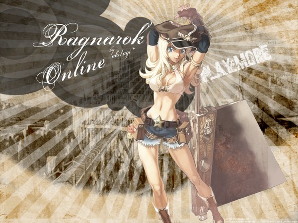 Anime picture 1600x1200 with ragnarok online breasts blue eyes light erotic blonde hair hat