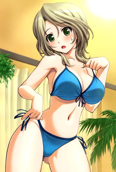 Anime picture 3638x5355 with dream c club futaba riho tall image highres light erotic blonde hair green eyes absurdres girl swimsuit bikini