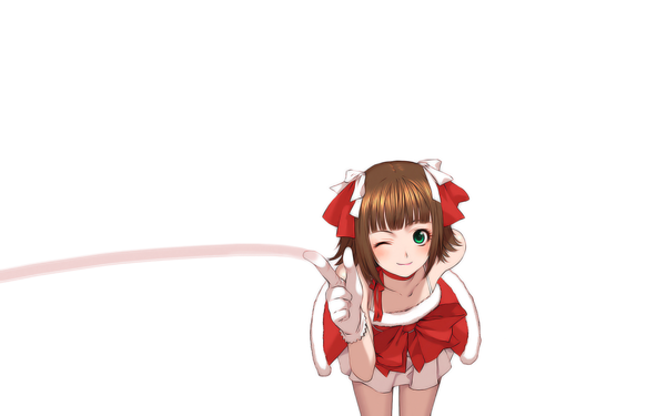 Anime picture 1920x1200 with idolmaster amami haruka highres wide image white background christmas