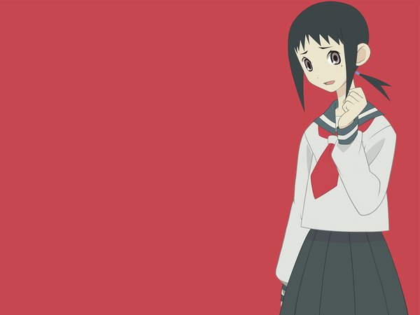 Anime picture 1600x1200 with sayonara zetsubou sensei shaft (studio) kaga ai red background tagme