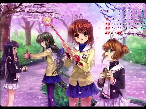 Anime picture 1280x960 with card captor sakura clannad key (studio) clamp crossover