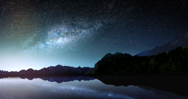 Anime-Bild 2048x1080 mit original tsuruzen highres wide image night night sky mountain no people landscape water