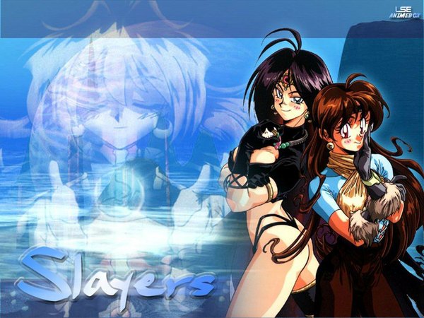 Anime picture 1024x768 with slayers j.c. staff lina inverse naga the serpent blue eyes light erotic red eyes purple hair red hair wallpaper gloves underwear panties thong