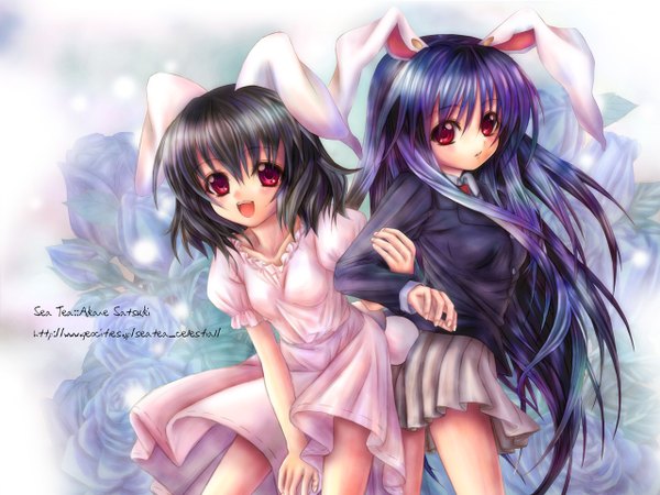 Anime picture 1280x960 with touhou reisen udongein inaba inaba tewi bunny ears bunny girl girl