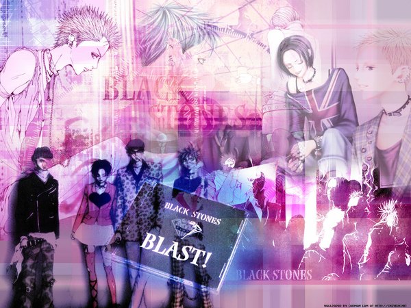 Anime picture 1024x768 with nana madhouse osaki nana okazaki shin'ichi takagi yasushi terashima nobu black stones blast