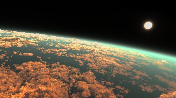 イラスト 1600x900 と オリジナル y-k wide image 空 cloud (clouds) glowing black background landscape scenic space 遊星