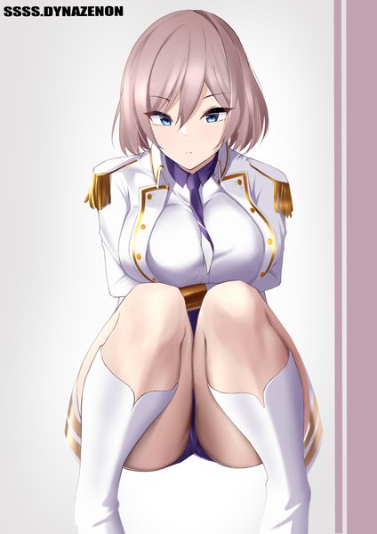 Anime picture 2896x4096 with gridman universe ssss.dynazenon studio trigger mujina perfellcsaiko single tall image looking at viewer fringe highres short hair breasts blue eyes light erotic simple background hair between eyes large breasts white background sitting bent knee (knees)