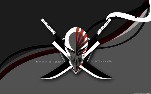 Anime-Bild 2560x1600 mit bleach studio pierrot kurosaki ichigo honchay ghostexiled highres simple background inscription grey background wallpaper vector weapon sword mask bandage (bandages)