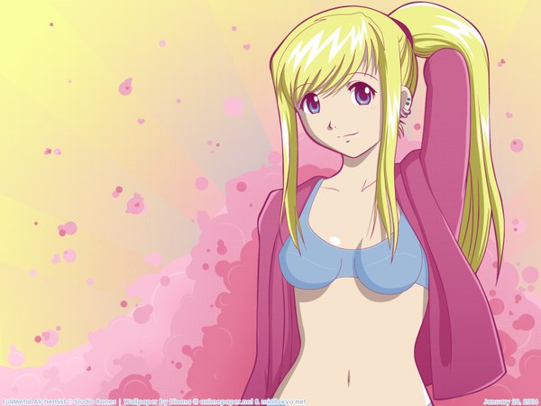 Anime picture 1600x1200 with fullmetal alchemist studio bones winry rockbell light erotic tagme