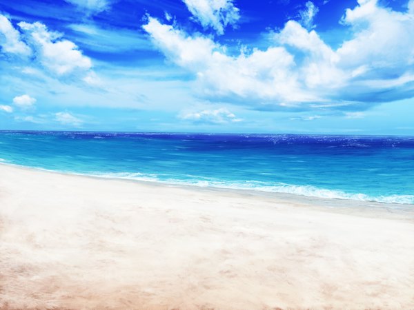 Anime picture 1024x768 with lovely x cation 2 hibiki works game cg sky cloud (clouds) beach no people landscape sea