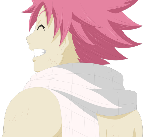 Anime picture 2976x2835 with fairy tail natsu dragneel panzoom single highres short hair smile pink hair eyes closed profile grin coloring transparent background muscle vector boy scarf