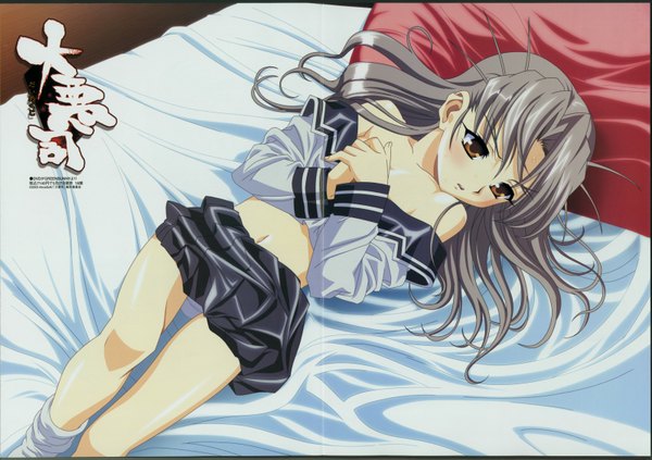 Аниме картинка 1600x1128 с департамент зла takega satsu один (одна) лёгкая эротика карие глаза на спине девушка форма школьная форма