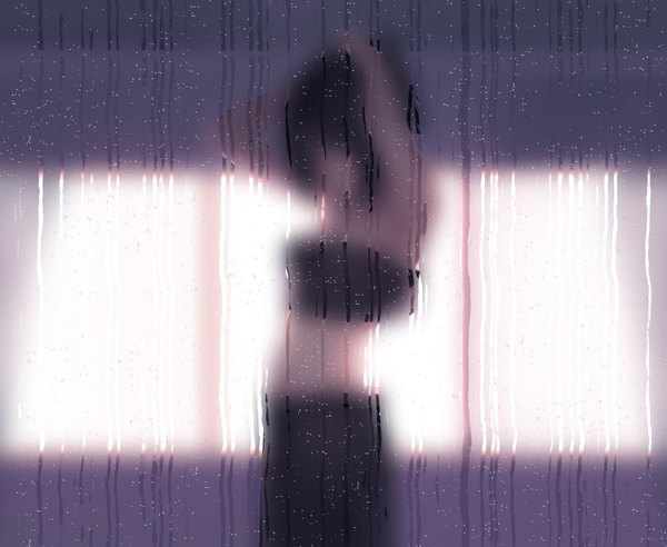 Аниме картинка 1559x1280 с граница пустоты type-moon ryougi shiki wei ji один (одна) высокое изображение короткие волосы чёрные волосы силуэт руки на голове девушка