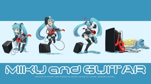 Anime picture 1920x1080 with vocaloid hatsune miku highres wide image ! girl guitar