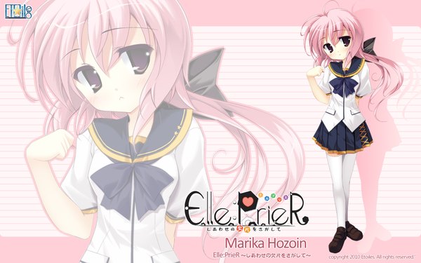 Anime picture 1920x1200 with elle prier (game) marika hozoin highres wide image purple eyes pink hair zoom layer girl serafuku