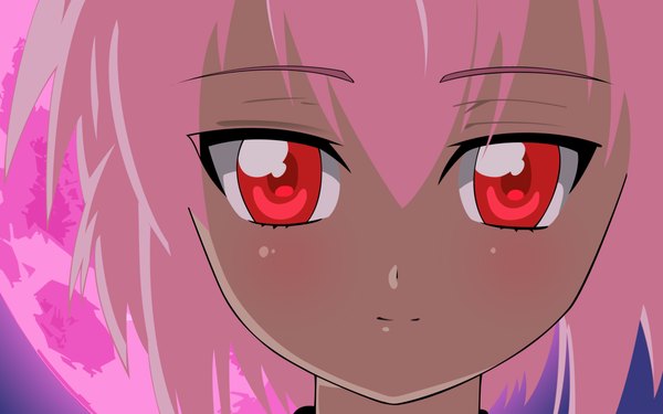 Anime picture 1920x1200 with tsukuyomi moon phase shaft (studio) artemis (tsukuyomi) single looking at viewer fringe highres hair between eyes red eyes wide image pink hair girl