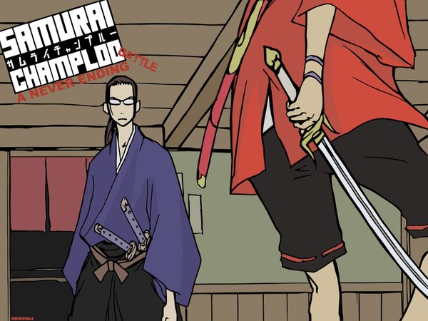 Anime picture 1600x1200 with samurai champloo mugen (samurai champloo) jinnosuke japanese clothes boy sword kimono katana