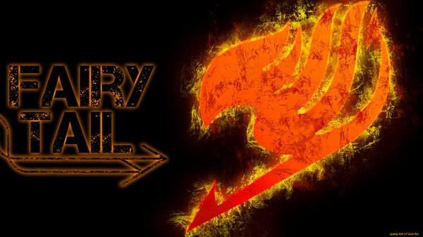 Anime picture 1920x1080 with fairy tail highres simple background wide image copyright name black background logo fire