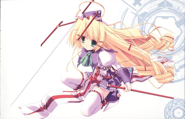 Anime picture 3000x1934 with prism ark priecia ohno tetsuya highres weapon sword sheath tagme