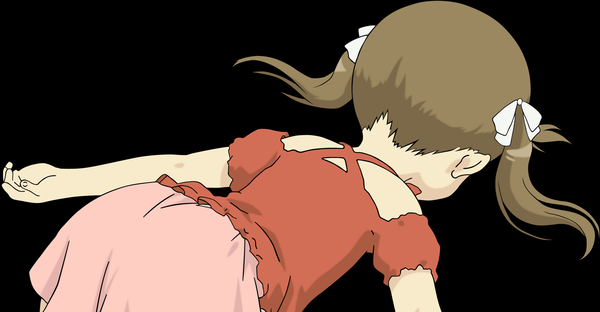 Anime picture 3269x1700 with ichigo mashimaro matsuoka miu neb1236 single highres short hair simple background brown hair wide image twintails ass lying short sleeves back black background spread arms on stomach rendered girl skirt