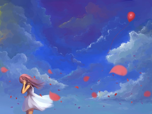Anime picture 1024x768 with vocaloid megurine luka charimei sky girl