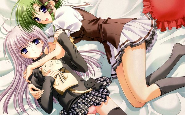 Anime picture 1920x1200 with shuffle! shigure asa primula nishimata aoi highres light erotic wide image skirt underwear panties