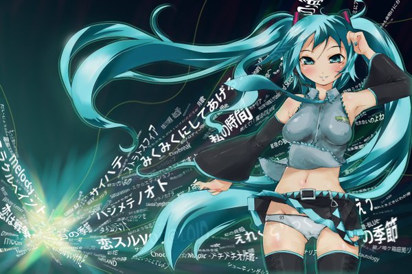 Anime picture 1280x853 with vocaloid hatsune miku imazon light erotic girl