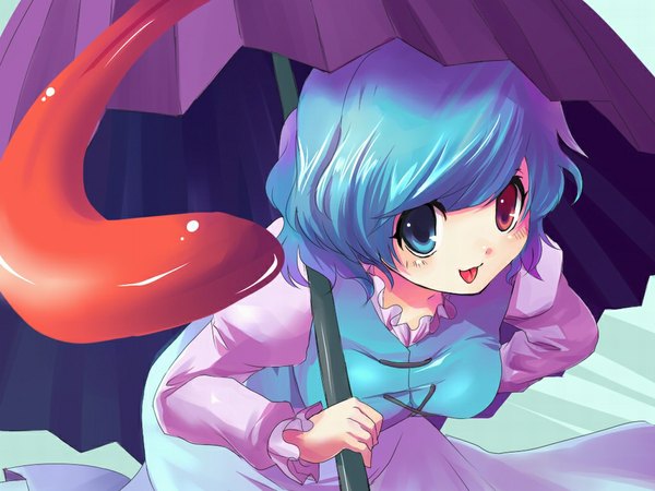 Anime picture 1024x768 with touhou tatara kogasa kobanzame girl tagme