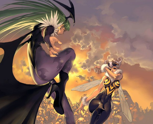 Anime picture 1600x1300 with vampire / darkstalkers (game) morrigan aensland light erotic tagme q-bee