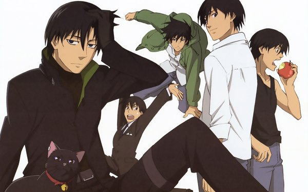 Anime picture 1920x1200 with darker than black studio bones hei (darker than black) mao (darker than black) highres wide image wallpaper boy