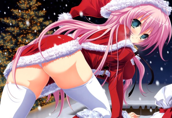 イラスト 5042x3478 と あまあね yashima yuzuki kumatora tatsumi 赤面 highres light erotic 尻 scan クリスマス ストッキング 下着 パンティー